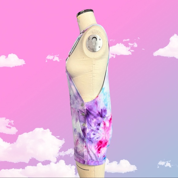 Old navy upcycled ice dyed overalls size xs - Picture 2 of 8